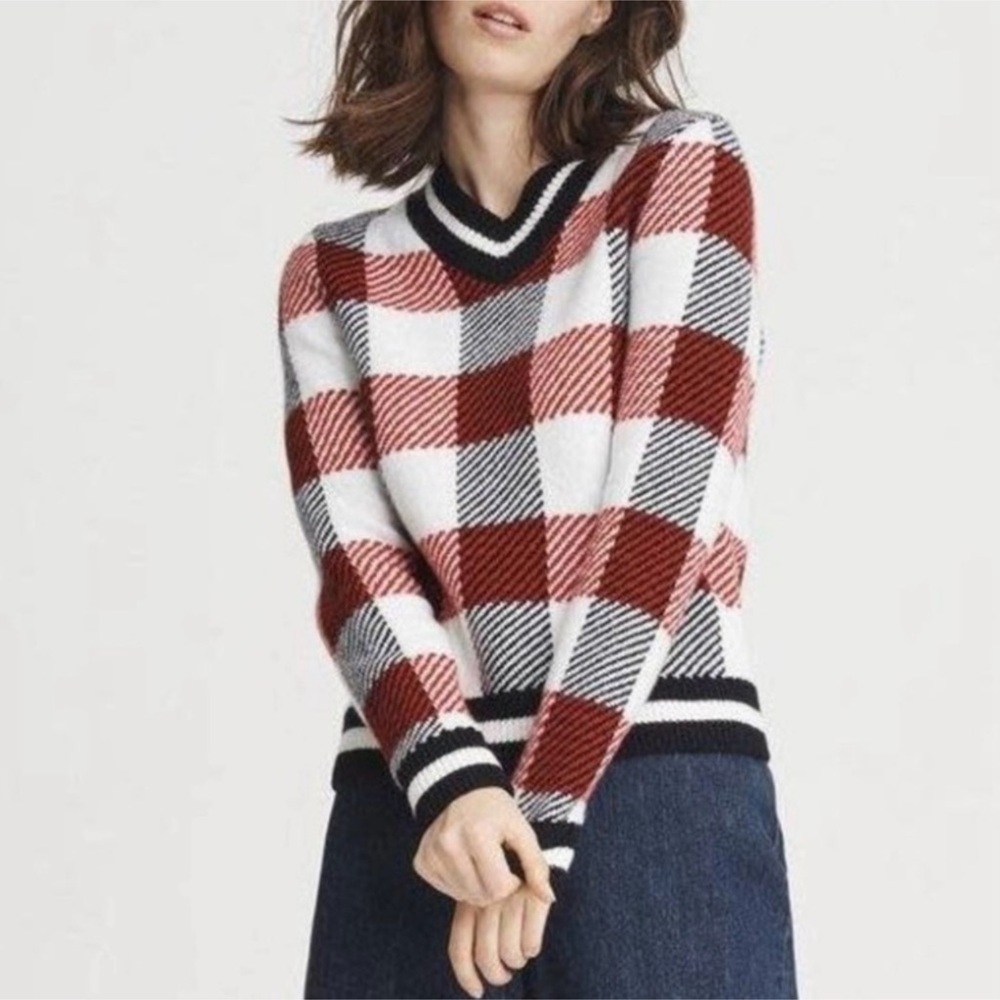 RAG & BONE Gabby plaid check v-neck